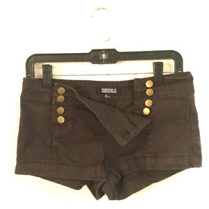 Brown Button Up Shorts